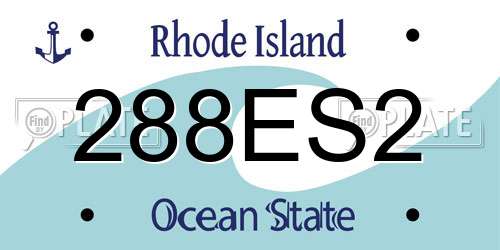 288ES2 Rhode Island License Plate