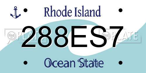 288ES7 Rhode Island License Plate