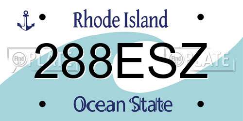 288ESZ Rhode Island License Plate