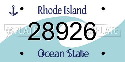 28926 Rhode Island License Plate