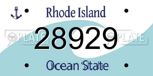 28929 Rhode Island License Plate