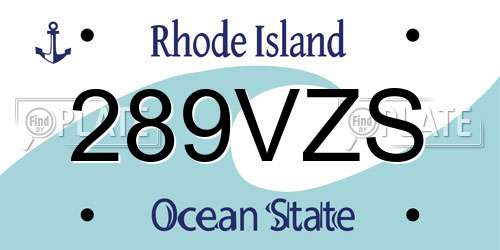 289VZS Rhode Island License Plate