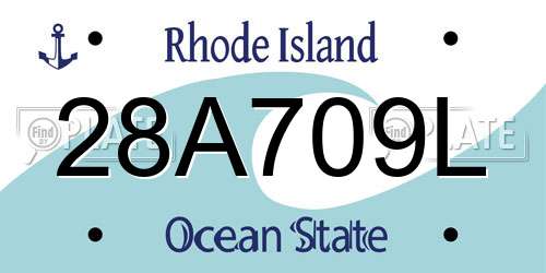 28A709L Rhode Island License Plate