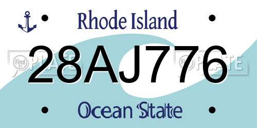 28AJ776 Rhode Island License Plate