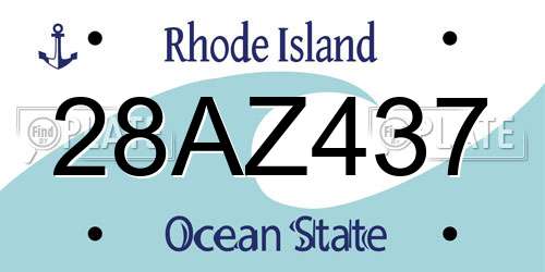 28AZ437 Rhode Island License Plate