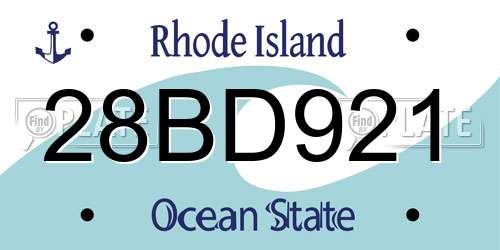 28BD921 Rhode Island License Plate
