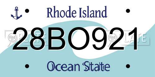 28BO921 Rhode Island License Plate