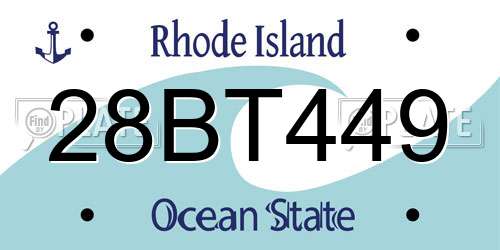 28BT449 Rhode Island License Plate
