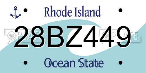 28BZ449 Rhode Island License Plate
