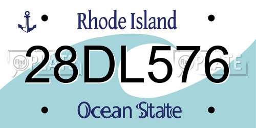 28DL576 Rhode Island License Plate