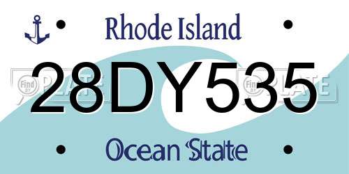 28DY535 Rhode Island License Plate