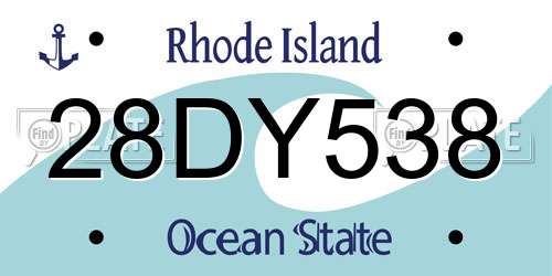 28DY538 Rhode Island License Plate