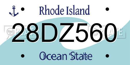 28DZ560 Rhode Island License Plate