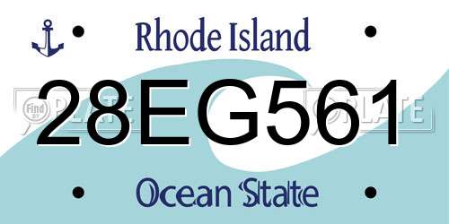 28EG561 Rhode Island License Plate