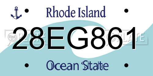 28EG861 Rhode Island License Plate