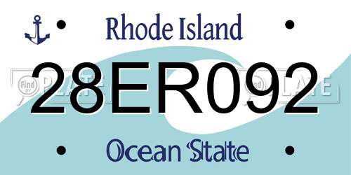 28ER092 Rhode Island License Plate