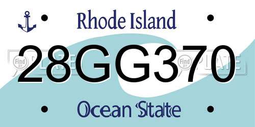 28GG370 Rhode Island License Plate