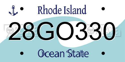 28GO330 Rhode Island License Plate