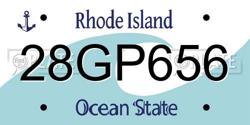 28GP656 Rhode Island License Plate