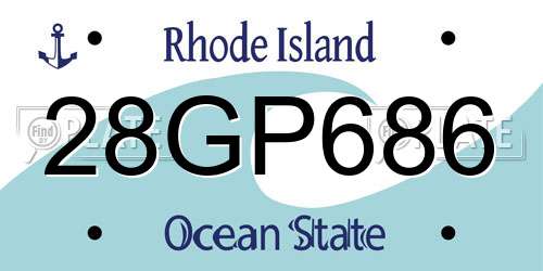 28GP686 Rhode Island License Plate