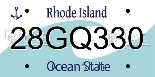 28GQ330 Rhode Island License Plate