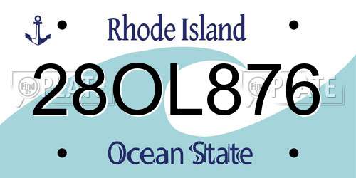 28OL876 Rhode Island License Plate