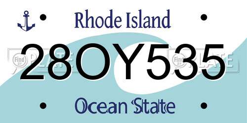 28OY535 Rhode Island License Plate