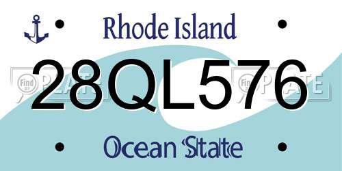 28QL576 Rhode Island License Plate