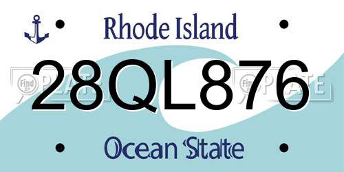 28QL876 Rhode Island License Plate