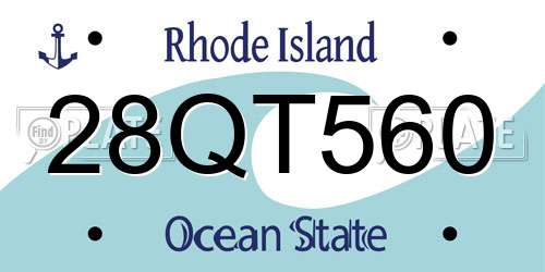 28QT560 Rhode Island License Plate