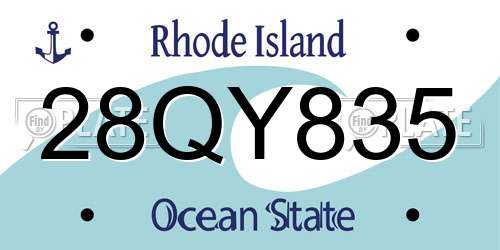 28QY835 Rhode Island License Plate