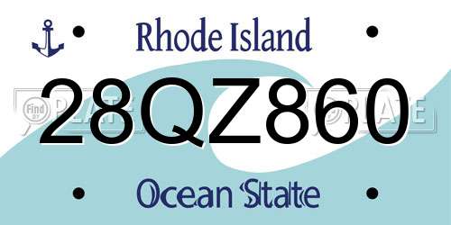 28QZ860 Rhode Island License Plate
