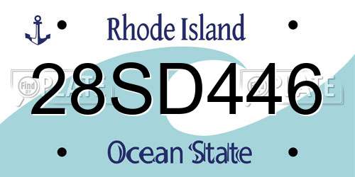 28SD446 Rhode Island License Plate