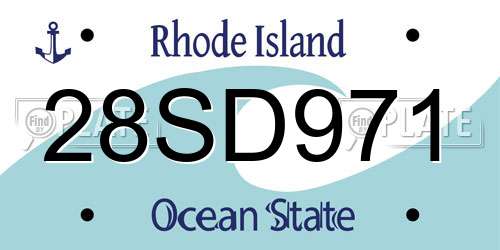 28SD971 Rhode Island License Plate