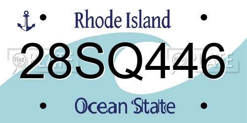 28SQ446 Rhode Island License Plate