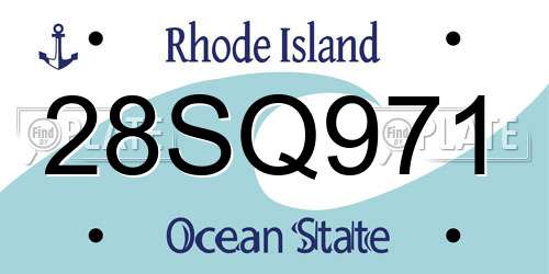 28SQ971 Rhode Island License Plate