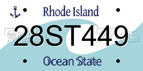 28ST449 Rhode Island License Plate