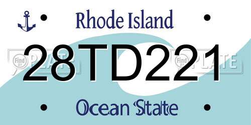 28TD221 Rhode Island License Plate