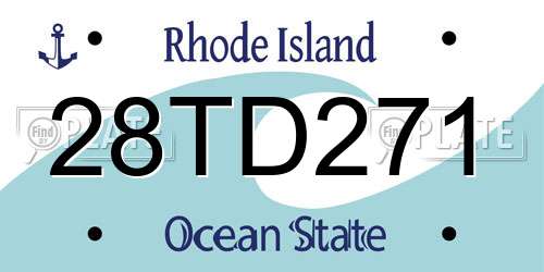 28TD271 Rhode Island License Plate