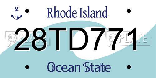 28TD771 Rhode Island License Plate