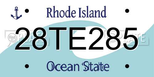 28TE285 Rhode Island License Plate