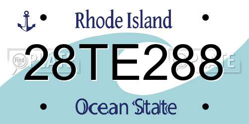 28TE288 Rhode Island License Plate