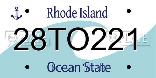 28TO221 Rhode Island License Plate