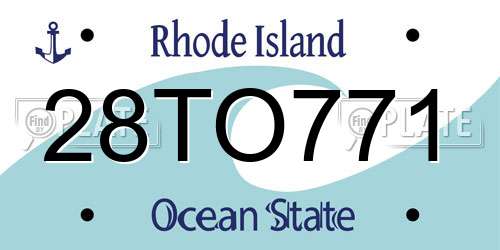 28TO771 Rhode Island License Plate