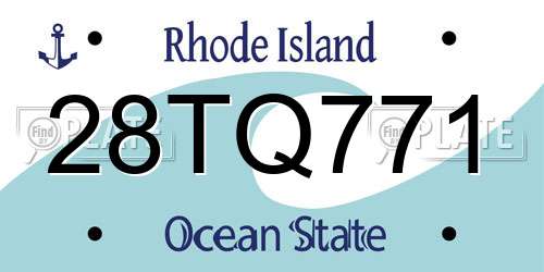 28TQ771 Rhode Island License Plate