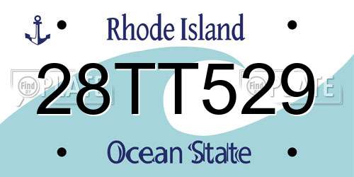 28TT529 Rhode Island License Plate