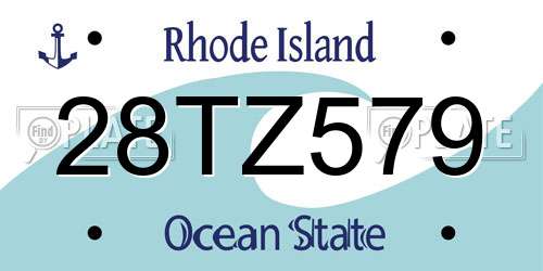 28TZ579 Rhode Island License Plate