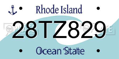 28TZ829 Rhode Island License Plate
