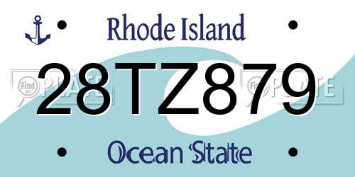 28TZ879 Rhode Island License Plate