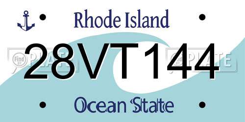 28VT144 Rhode Island License Plate